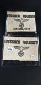 2 REPRO THIRD REICH ARMBANDS