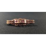 ANTIQUE 15 CARAT GOLD DIAMOND & RUBY BROOCH