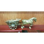 BRASS HORSE AND CART