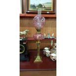 RUBY STYLE OIL LAMP BRASS PILLAR