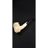 ANTIQUE ORIENTAL CARVED PIPE SIGNED