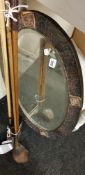 ARTS AND CRAFTS COPPER OVAL MIRROR