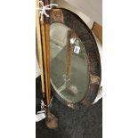 ARTS AND CRAFTS COPPER OVAL MIRROR