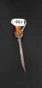 SILVER AND AMBER LETTER OPENER