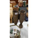 PAIR OF WW1 TRENCH ART SHELL VASES