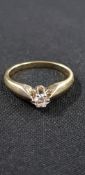 15CT GOLD AND DIAMOND SOLITAIRE RING