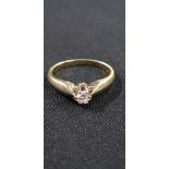 15CT GOLD AND DIAMOND SOLITAIRE RING