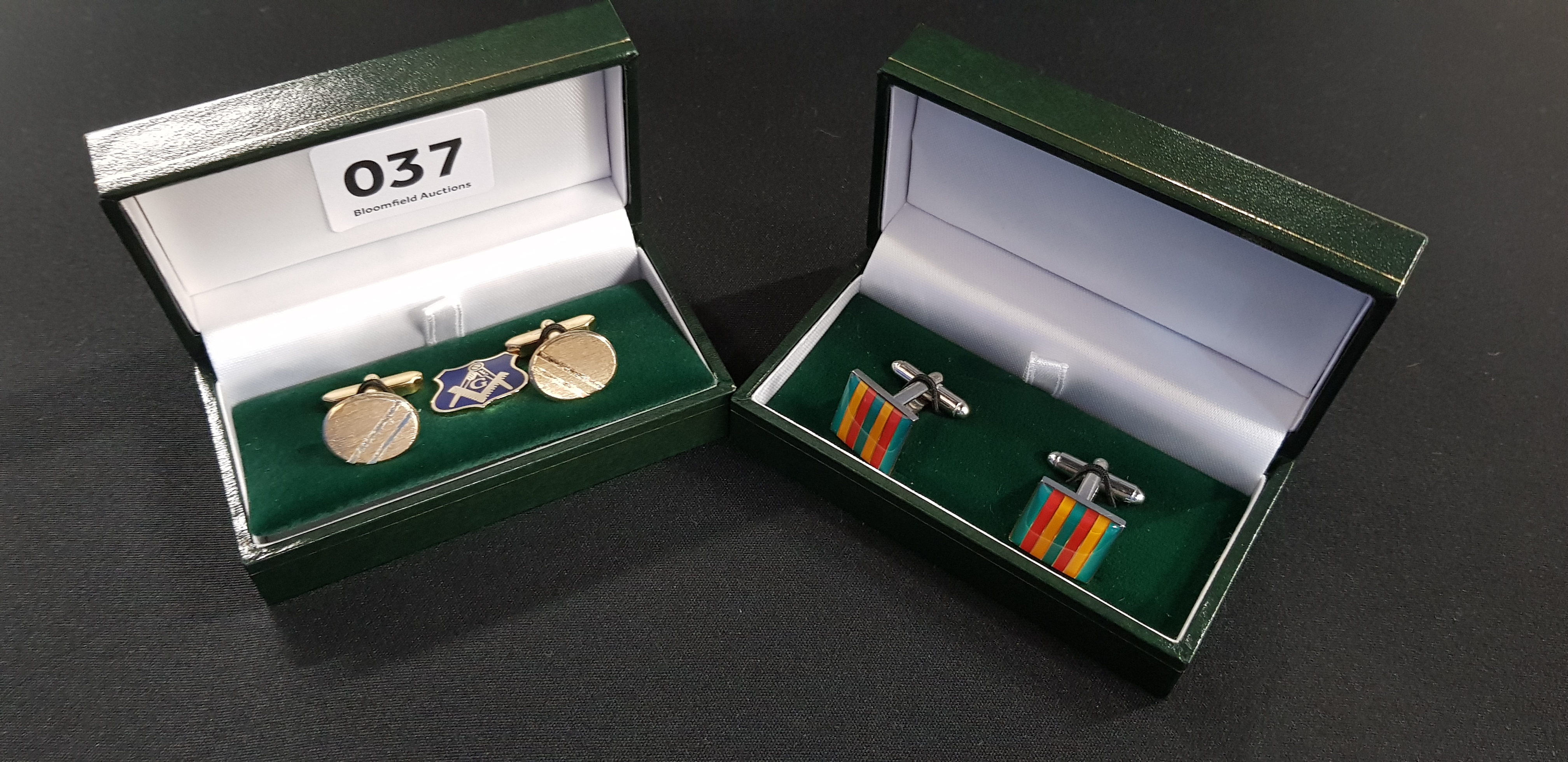 MASONIC CUFFLINKS AND 1 OTHER