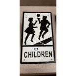 CAST IRON CHILDREN SIGN