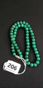 VINTAGE MALACHITE BEAD 9' NECKLACE