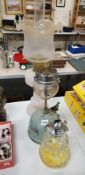 OIL LAMP, TILLY LAMP AND SMALL OIL LAMP