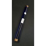 BLUE GLASS ROD WITH BRASS ENDS