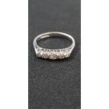 PLATINUM AND 5 STONE DIAMOND RING