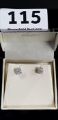 PAIR OF 18CT WHITE GOLD DIAMOND EARRINGS - CIRCA 0.30 CARAT OF DIAMONDS