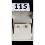 PAIR OF 18CT WHITE GOLD DIAMOND EARRINGS - CIRCA 0.30 CARAT OF DIAMONDS