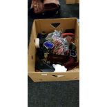 BOX OF COSTUME JEWELLERY ETC