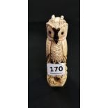 ANTIQUE CARVED OWL