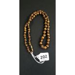 VINTAGE TIGERS EYE GRADUATED BEAD 12.5' NECKLACE