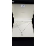 18CT WHITE GOLD DIAMOND PENDANT AND CHAIN - CIRCA 0.7 CARAT OF DIAMONDS