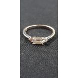 18CT WHITE GOLD AND DIAMOND 3 STONE RING