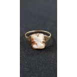 ANTIQUE 9CT GOLD CAMEO RING
