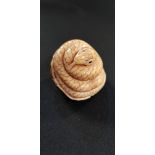 CARVED SNAKE NETSUKE