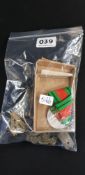 BAG OF MILITARY BADGES