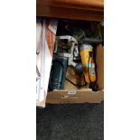 BOX LOT OF POWER TOOLS TO INCLUDE ROUTER