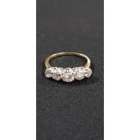 18CT GOLD 5 STONE DIAMOND RING WITH CIRCA 1 CARAT