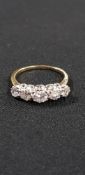 18CT GOLD 5 STONE DIAMOND RING WITH CIRCA 1 CARAT