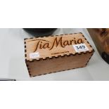 TIA MARIA MINIATURE IN EXCELLENT CARVED DISPLAY BOX