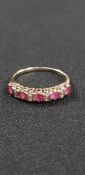 9CT RUBY AND DIAMOND RING