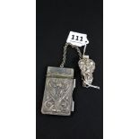 ART NOUVEAU SILVER DANCE CARD