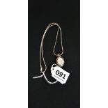 SILVER AND MOTHER OF PEARL DROP ON CHAIN