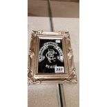 FRAMED ETCHED RANGERS FOOTBALL CLUB BADGE
