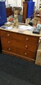 VICTORIAN PINE CHEST OF DRAWERS