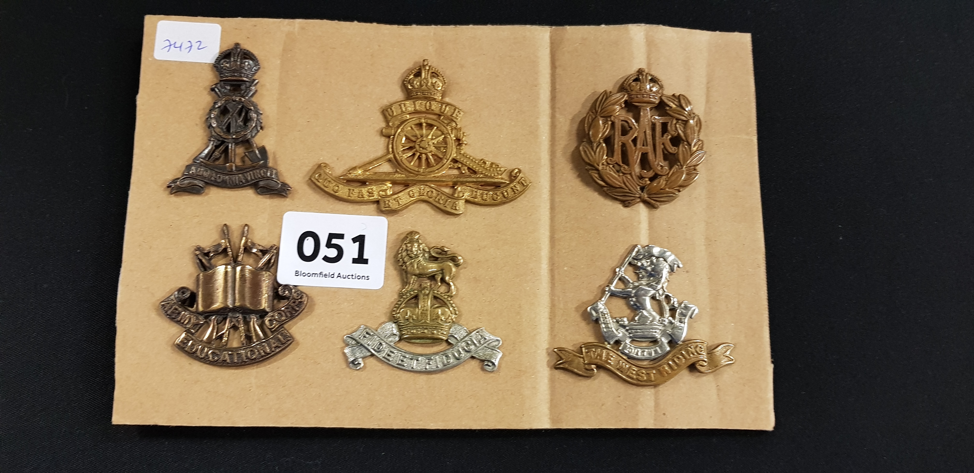 BRITISH CAP BADGES (EDUCATION AND LABOUR CORP, RAF AND ROYAL ARTILLERY)