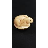 CARVED RABBIT NETSUKE