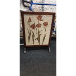 ANTIQUE FOLDING TABLE FIRESCREEN