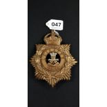 KINGS CROWN LEINSTER REGIMENT OR BLUE CLOTH HELMET PLATE