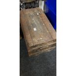 ANTIQUE BLACK METAL TRUNK