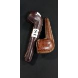 2 LEATHER CASED PIPES