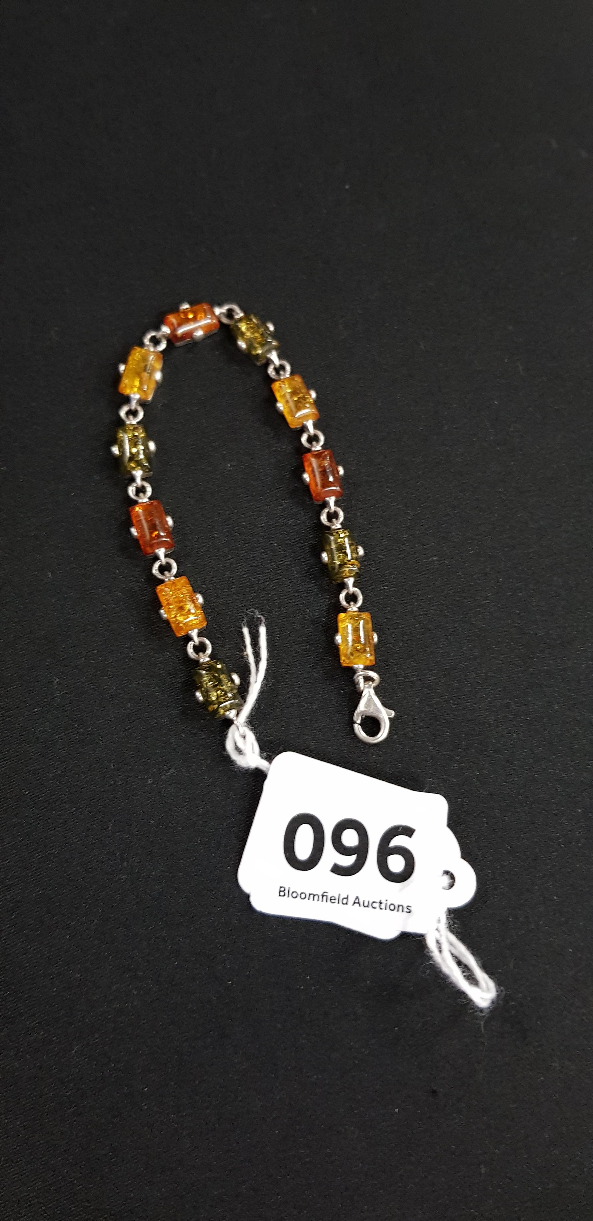 SILVER AND AMBER BRACELET