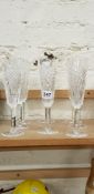 SET OF 8 TYRONE CRYSTAL 'SLIEVE DONARD SUITE' CHAMPAGNE FLUTES