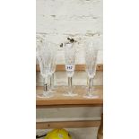 SET OF 8 TYRONE CRYSTAL 'SLIEVE DONARD SUITE' CHAMPAGNE FLUTES