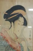 JAPANESE WOODBLOCK PRINT GEISHA 18TH CENTURY