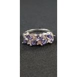 9 CARAT WHITE GOLD DIAMOND & IOLITE RING