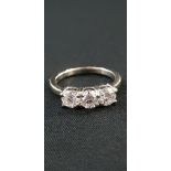 18CT WHITE GOLD 3 STONE RING WITH 1.5 CARAT OF DIAMONDS COLOUR H/I CLARITY SI2