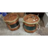 PAIR OF COPPER AND BRASS SHIPS LANTERNS