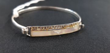 SILVER AND MOTHER OF PEARL BANGLE